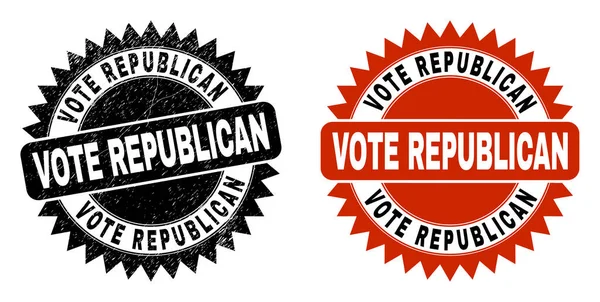 VOTE REPUBLICAN Black Rosette Stamp with Rubber Surface — Stock Vector