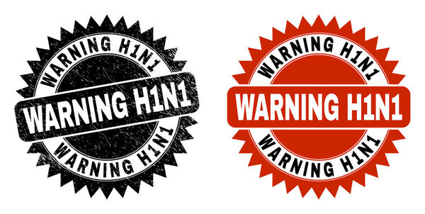 WARNING H1N1 Black Rosette Seal with Unclean Texture