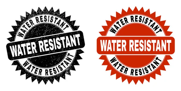 WATER RESISTANT Black Rosette Wasserzeichen mit Distress Style — Stockvektor