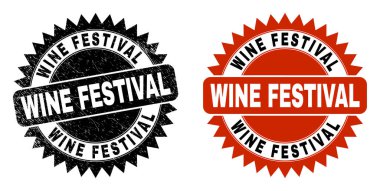 Şarap Şenliği Siyah Rosette Mühür Mührü Grunge Stili