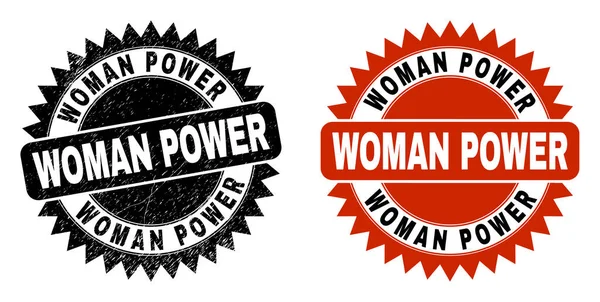 Segel Rosette Hitam POWER WANITA dengan Gaya Karet - Stok Vektor