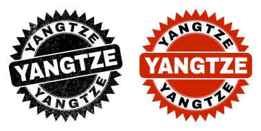 YANGTZE Siyah Rosette Damga Mührü Aşınmış Biçimle