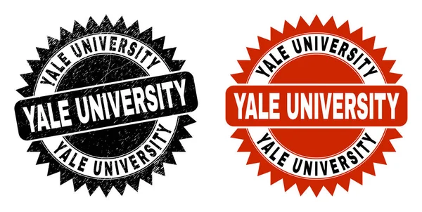 YALE UNIVERSITY Black Rosette Seal with Grunge Surface — Stock Vector