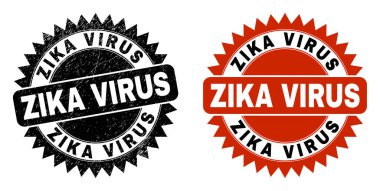 ZIKA VIRUS Yüzeyi Aşınmış Siyah Gül Mührü