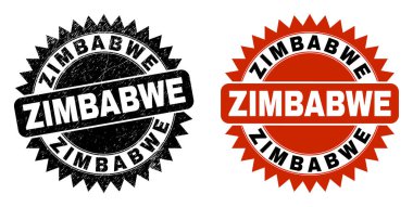 ZIMBABWE Siyah Rosette Damga Mührü Tehlike Dokusuyla