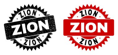 Yüzeyi aşınmış ZION Siyah Rosette Filigranı