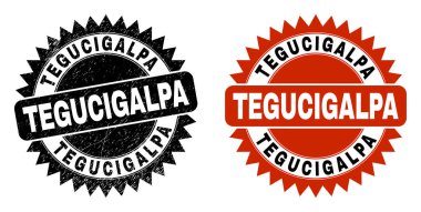 TEGUCIGALPA Kirli Yüzeyli Siyah Rosette Filigranı