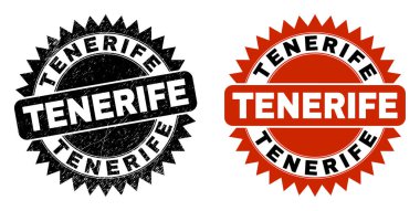 TENERIFE Siyah Rosette Damgası Tehlike Dokusuna sahip