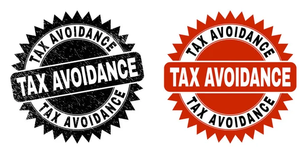 TAX AVOIDANCE Black Rosette seal with unclean Texture — 스톡 벡터