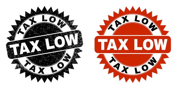 表面が汚れのないTAX LOWブラックロゼットスタンプシール — ストックベクタ