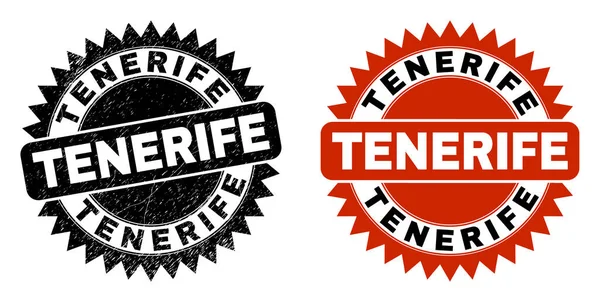 TENERIFE Siyah Rosette Damgası Tehlike Dokusuna sahip