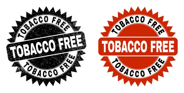 TOBACCO FREE Black Rosette Seal com estilo Grunged — Vetor de Stock