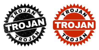 TROJAN Siyah Gül Damgası Aşınmış Doku