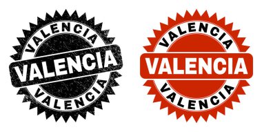 VALENCIA Grunge desenli Siyah Rosette filigran