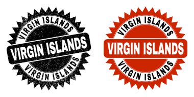 VIRGIN Adaları Grunged Style ile Siyah Rosette Mühür Mührü