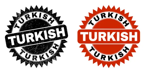 TURKISH Black Rosette Seal avec style rayé — Image vectorielle