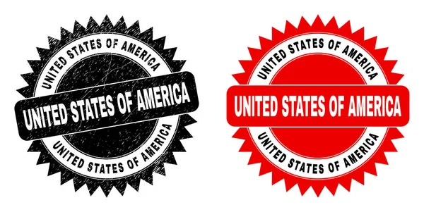 FÖRENADE STATER AV AMERICA Black Rosette Seal med Grunge Surface — Stock vektor