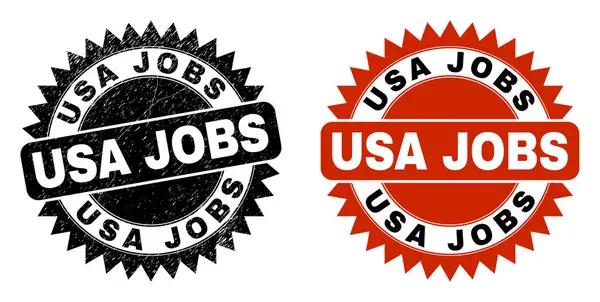 US JOBS Black Rosette Watermark with Grunged Surface — 스톡 벡터