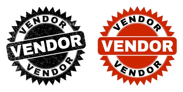 Печать VENDOR Black Rosette с коррозийным стилем — стоковый вектор