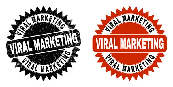 VIRAL MARKETING Чорний розетковий штамп з поверхнею гранж — стоковий вектор