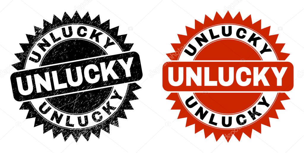 UNLUCKY Black Rosette Watermark with Grunge Surface
