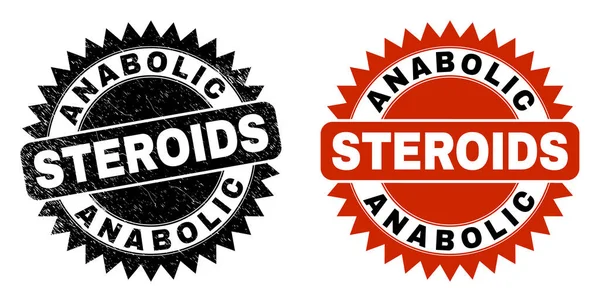 ANABOLIQUE STEROIDS Rosette noire filigrane avec un style impur — Image vectorielle