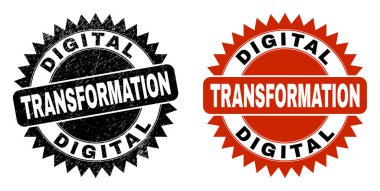 DİGİLİ TANSformasyon Grunge Surface 'li Siyah Rosette Mühür Mührü