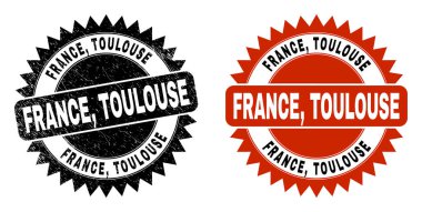 FRANCE, TOULOUSE Kauçuk Yüzeyli Siyah Gül Damgası