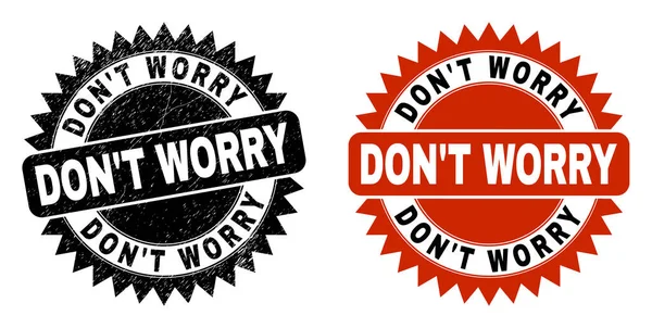 DONT WORRY Black Rosette Stamp with Trust Texture — стоковый вектор