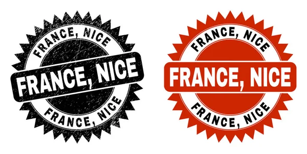 FRANCE, NICE Black Rosette Watermark with Grunged Texture — 스톡 벡터