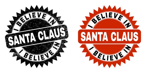 CREO EN SANTA CLAUS Sello de sello de roseta negro con superficie de goma — Vector de stock