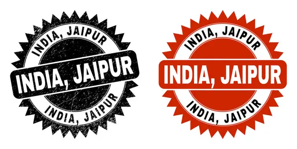 INDIA, JAIPUR Siyah Rosette Yüzeyi Aşınmış Filigran