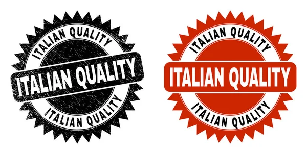 CALIDAD ITALIANA Roseta negra con estilo sucio — Vector de stock