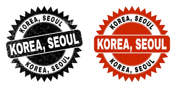KOREA, SEOUL Kauçuk Biçimli Siyah Gül Damgası — Stok Vektör