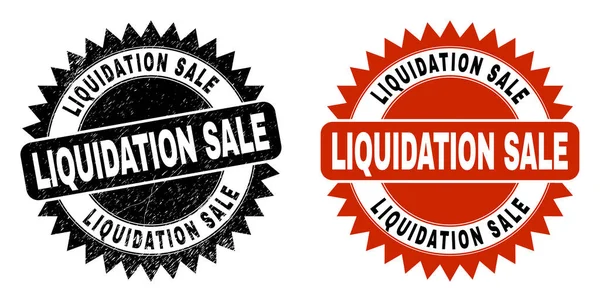 LIQUIDATION SALE Black Rosette Seal with Unclean Texture — Stock Vector