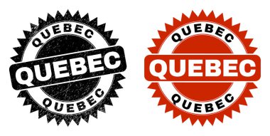 Grunged Doku ile QUEBEC Black Rosette Damgası