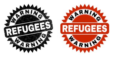 UYARI REFUGEES Black Rosette Pulu Çizik Biçimli