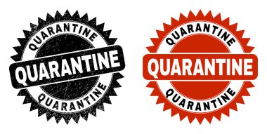 KARANTINE Siyah Gül Mühür Mührü Aşınmış Yüzey