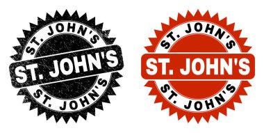 St. JOHNS Siyah Rosette Filigran ve Kirli Doku