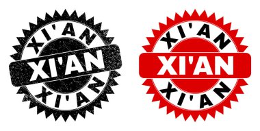 Aşınmış desenli XIAN Siyah Rosette Filigranı