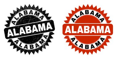 Sıkıntı Biçimli ALABAMA Siyah Rosette Mührü