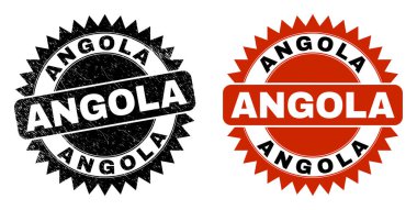 Grunge desenli ANGOLA Black Rosette filigranı