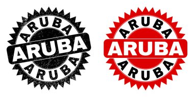 Kirli yüzeye sahip ARUBA Black Rosette Damgası