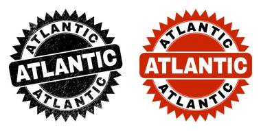 Yüzeyi aşınmış ATLANTIC Siyah Rosette Mühür Mührü