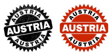 Grunged Surface ile AUSTRIA Black Rosette Damgası
