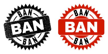 Aşınmış BAN Siyah Rosette Mühür Mührü