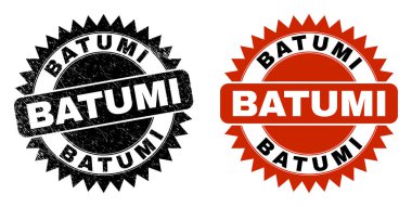 BATUMI Black Rosette Damga Mührü Grunged Doku ile