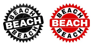 BEACH Siyah Gül Damgası Çizik Biçimli