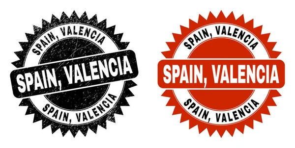 ESPANHA, VALENCIA Roseta preta marca d 'água com textura impuro — Vetor de Stock