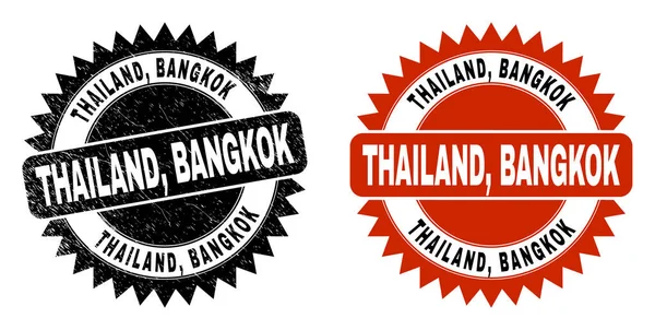 THAILAND, BANGKOK Schwarze Rosettenstempel mit Gummistil — Stockvektor